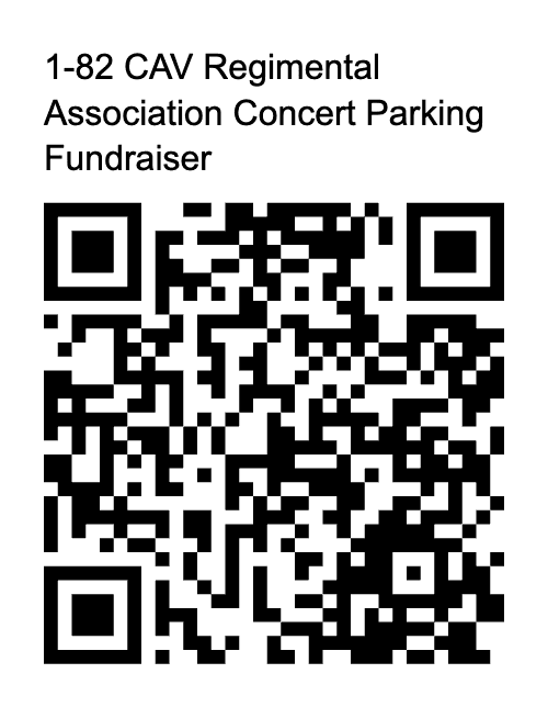 1-82 CAV Regimental Association Concert Parking Fundraiser PayPal QR code